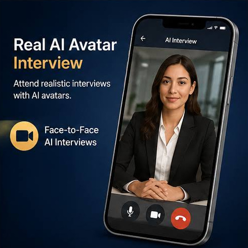 Leo AI interview practice app — face-to-face mock interview with an AI avatar